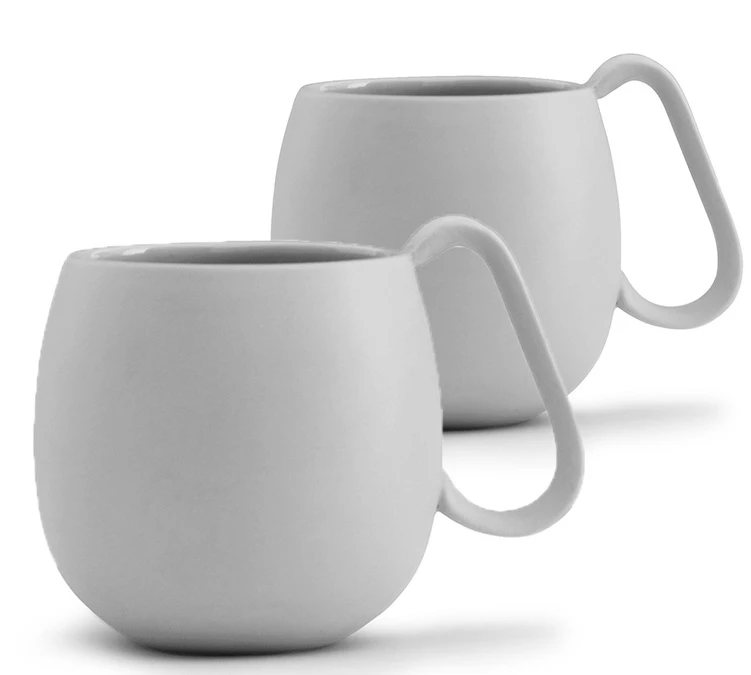 Lot De 2 Tasses En Porcelaine Light Grey Nina 28cl - Viva Scandinavia 1 Lot De 2 Tasses En Porcelaine Light Grey Nina 28cl - Viva Scandinavia