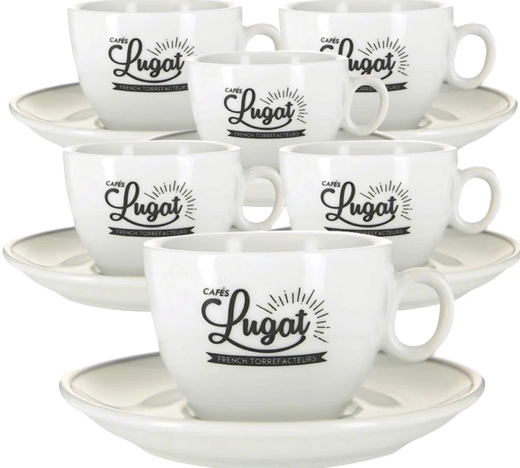 6 Tasses Cappuccino Et Sous-tasses Porcelaine - 17.5 Cl - Cafés Lugat 1 6 Tasses Cappuccino Et Sous-tasses Porcelaine - 17.5 Cl - Cafés Lugat
