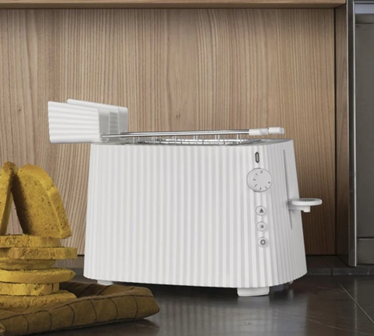 Grille-Pain électrique - 2 Fentes - Blanc Plissé- Alessi 3 Grille-Pain électrique - 2 Fentes - Blanc Plissé- Alessi – Image 3