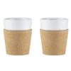 2 Tasses Bistro 30 Cl - Porcelaine Blanche Et Liège - BODUM