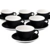 6 Tasses Cappuccino Et Sous-tasses Egg 20 Cl Black - Loveramics