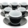 6 Tasses Et Sous-tasses Expresso Verona Noire Millecolori - Ancap