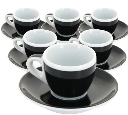 6 Tasses Et Sous-tasses Expresso Verona Noire Millecolori - Ancap 1 6 Tasses Et Sous-tasses Expresso Verona Noire Millecolori - Ancap