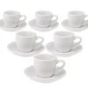 6 Tasses Espresso Et Sous-tasses Egg White Loveramics - 8 Cl