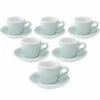 6 Tasses Espresso Et Sous-tasses Egg 8 Cl River Blue - Loveramics