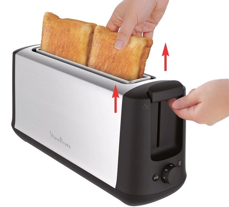 Grille Pain Moulinex LS340811 Subito Select Inox Et Noir 2 Grille Pain Moulinex LS340811 Subito Select Inox Et Noir – Image 2