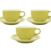 3 Tasses Et Sous Tasses Latte Bowl 19 Cl Vert - ORIGAMI