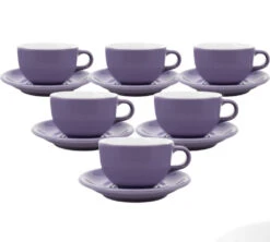 Tasses - ORIGAMI - Tasses Et Sous Tasses Latte Bowl Violet 19cl X6