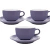 3 Tasses Et Sous Tasses Latte Bowl 19 Cl Violet - ORIGAMI
