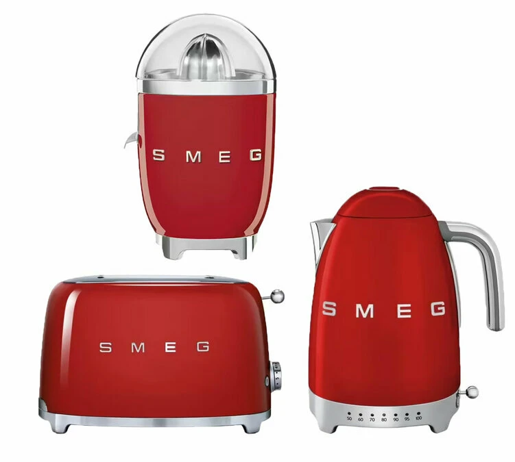 Set Petit-Déjeuner (Toaster - Presse Agrumes - Bouilloire) Rouge - SMEG 1 Set Petit-Déjeuner (Toaster - Presse Agrumes - Bouilloire) Rouge - SMEG