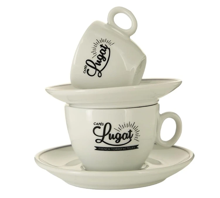 6 Tasses Cappuccino Et Sous-tasses Porcelaine - 17.5 Cl - Cafés Lugat 3 6 Tasses Cappuccino Et Sous-tasses Porcelaine - 17.5 Cl - Cafés Lugat – Image 3