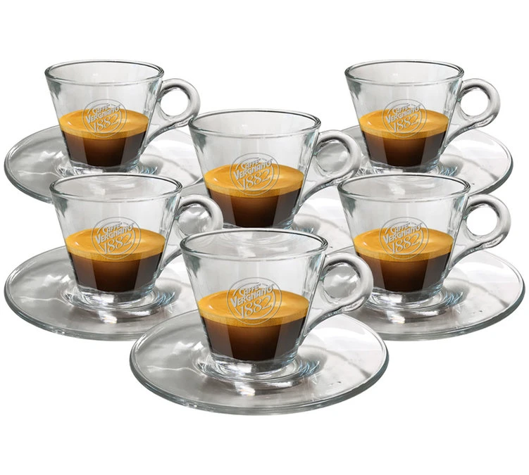 Caffè Vergnano Tasses - CAFFE VERGNANO - Tasses Et Sous-tasses En Verre 5cl X6 1 Caffè Vergnano Tasses - CAFFE VERGNANO - Tasses Et Sous-tasses En Verre 5cl X6