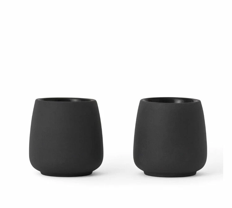 2 Tasses Double Paroi Nicola 60 Ml Noires - VIVA SCANDINAVIA 1 2 Tasses Double Paroi Nicola 60 Ml Noires - VIVA SCANDINAVIA
